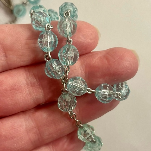 Rosary light blue silver tone crucifix - jewelry - Picture 6 of 6